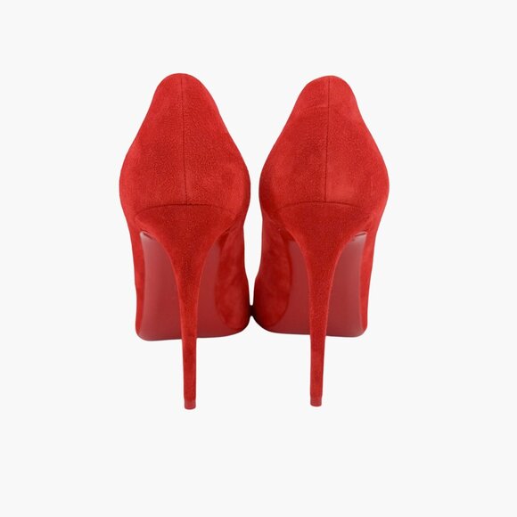 Christian Louboutin Eloise 100 Pumps EU 38.5 US 8.5 Red Suede Pointed High Heel - Picture 8 of 14